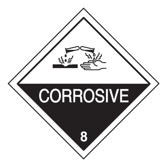 Hazchem CLASS 8 - CORROSIVE - Sticker - New Signs