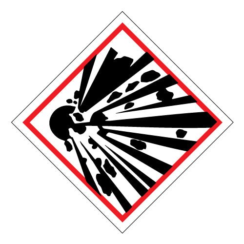 Hazchem Exploding Bomb - Sticker - New Signs