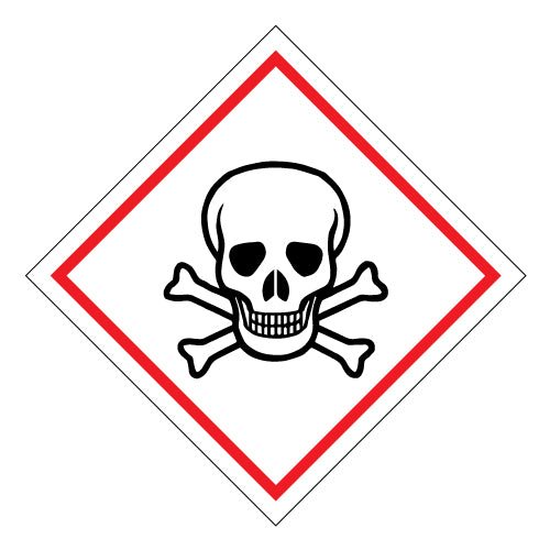 Hazchem Skull And Crossbones - Sticker - New Signs