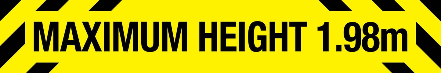 HGK Max Height 1.98m 900mm x 150mm Yellow - New Signs