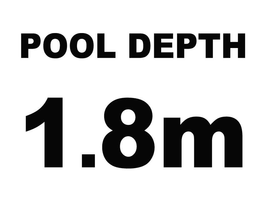 HGK Pool Depth 1.8m 225mm x 300mm - New Signs