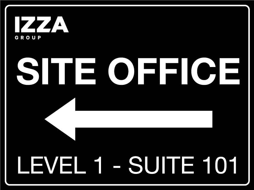 IZG Site Office Small Logo - Left 300mm 225mm Sign - New Signs