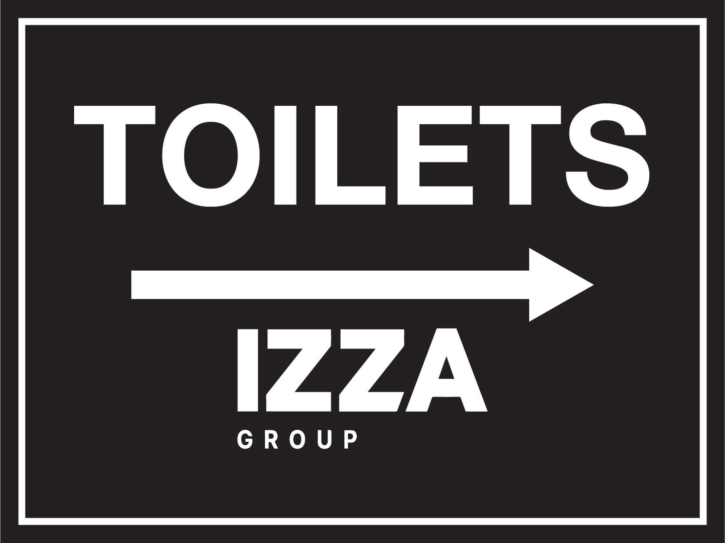 IZG Toilets Right Arrow 300mm x 225mm Sign - New Signs