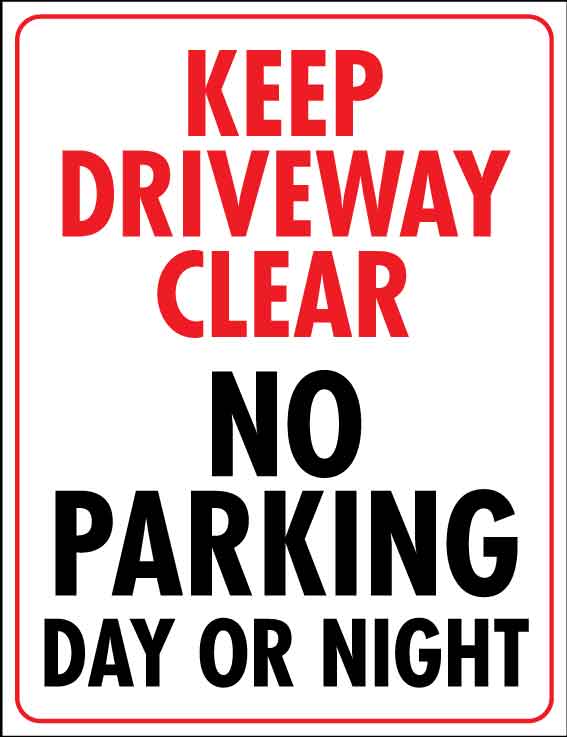Keep Driveway Clear No Parking Day Or Night Wheelie Bin Sticker - New Signs