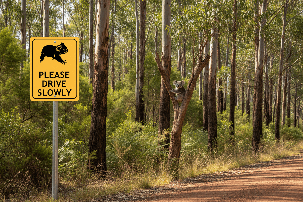 Koala Please Drive Slowly Sign - New Signs