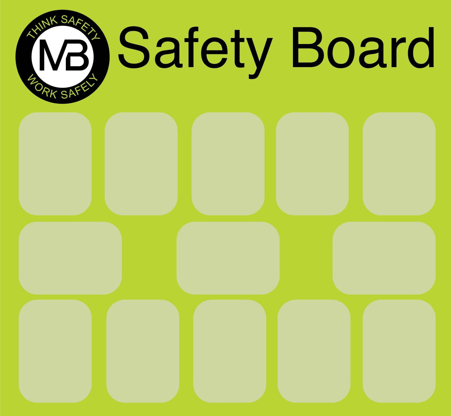 MB Safety Board with A4 Plastic Sleeves 1300mm x 1200mm - 13 Plastic Pockets - New Signs