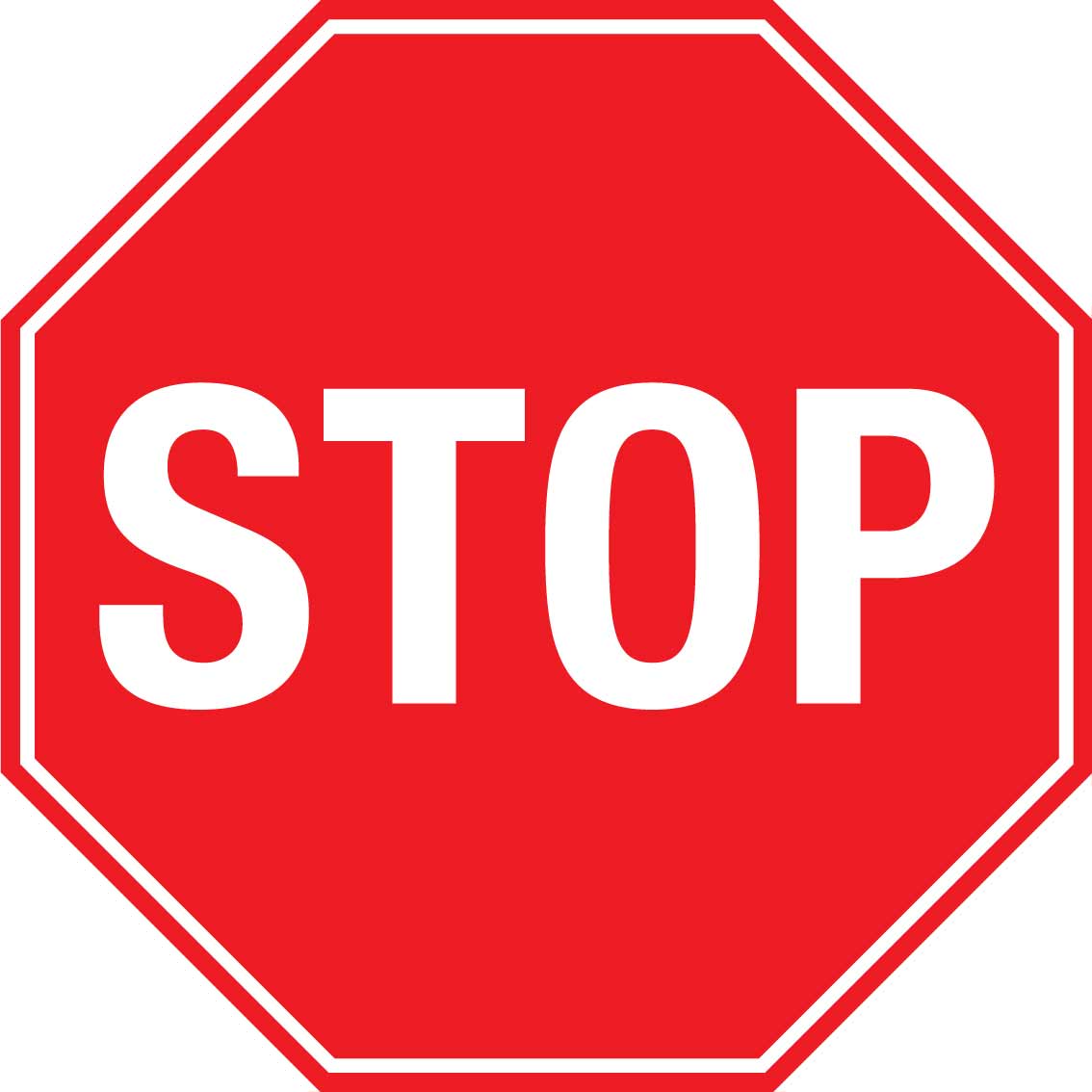 MB Stop Sign - Octagon Shape Cut 400mm x 400mm - New Signs