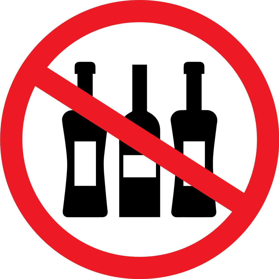 No Alcohol Decal - New Signs