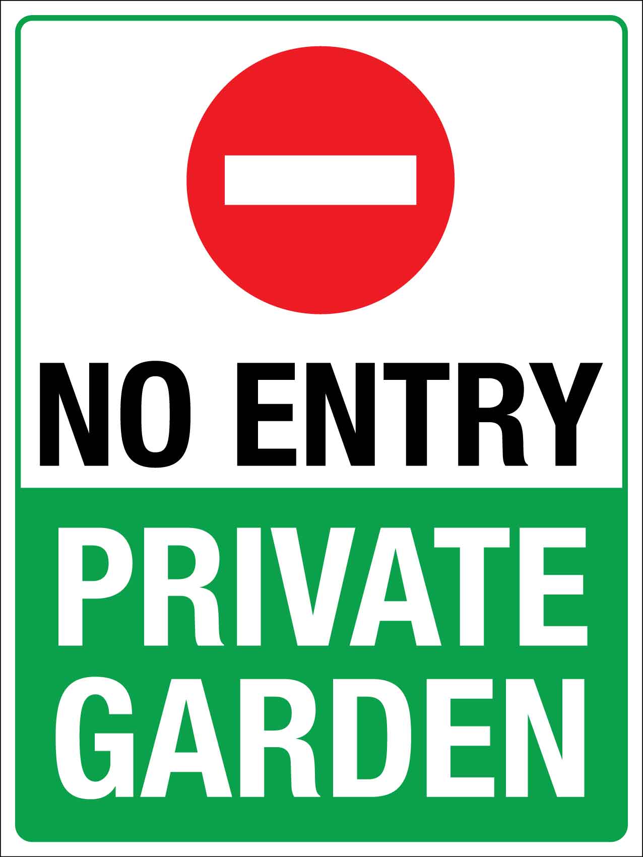 No Entry Private Garden Sign - New Signs