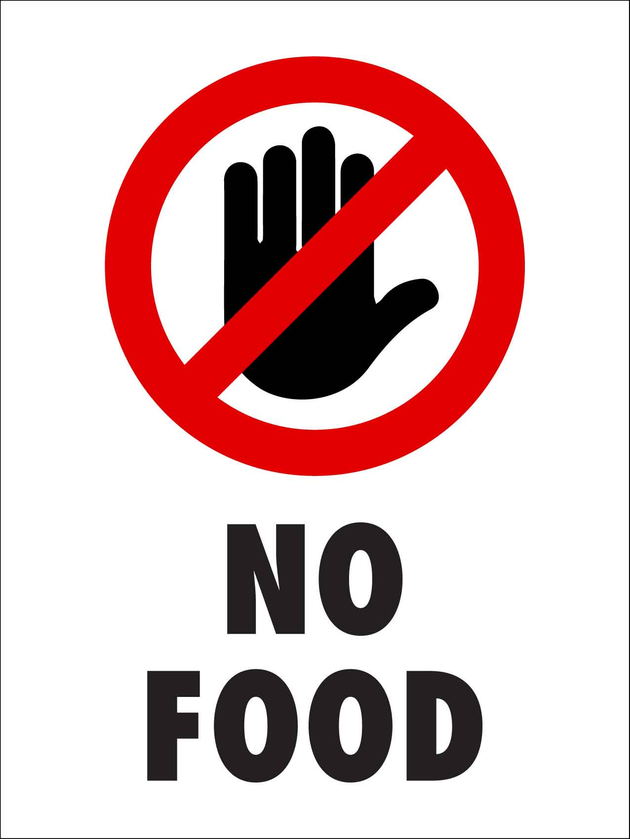 No Food Allowed Hand Symbol - New Signs