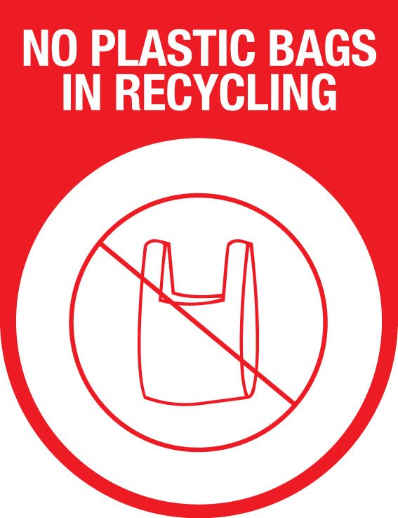 No Plastic Bags Arch Wheelie Bin Stickers - New Signs