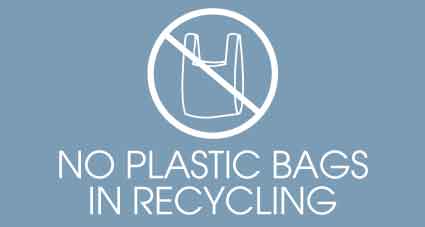 No Plastic Bags in Recycling Ocean Background Bin Sticker - New Signs