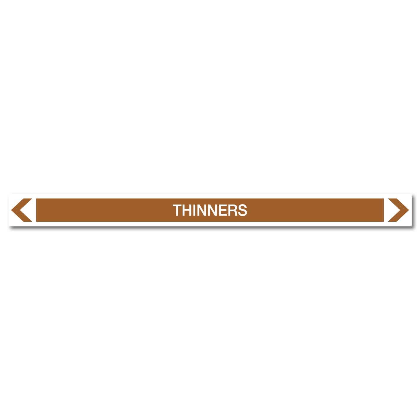 Oils - Thinners - Pipe Marker Sticker - New Signs