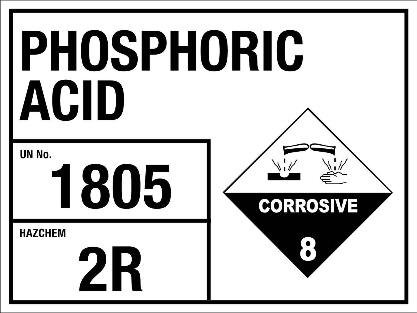 Phosphoric Acid 1805 2R Sign - New Signs