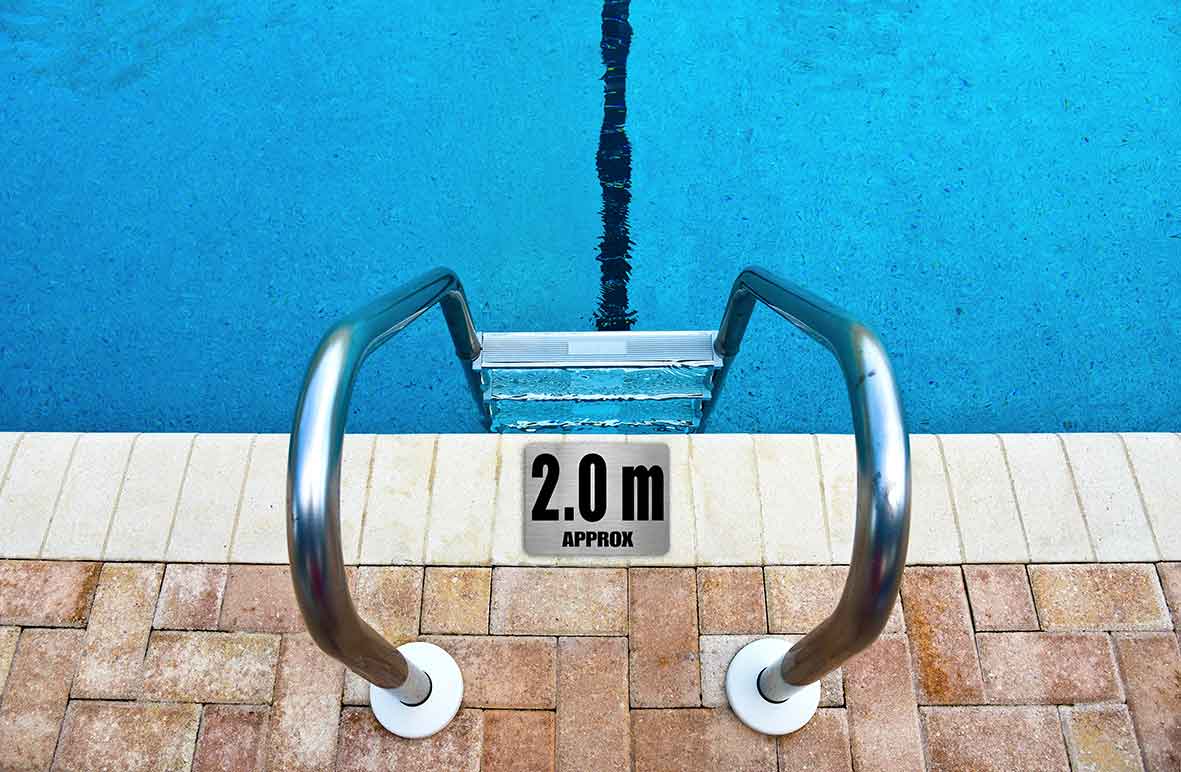 Pool Depth Approx Marker Stainless Steel Sign - New Signs