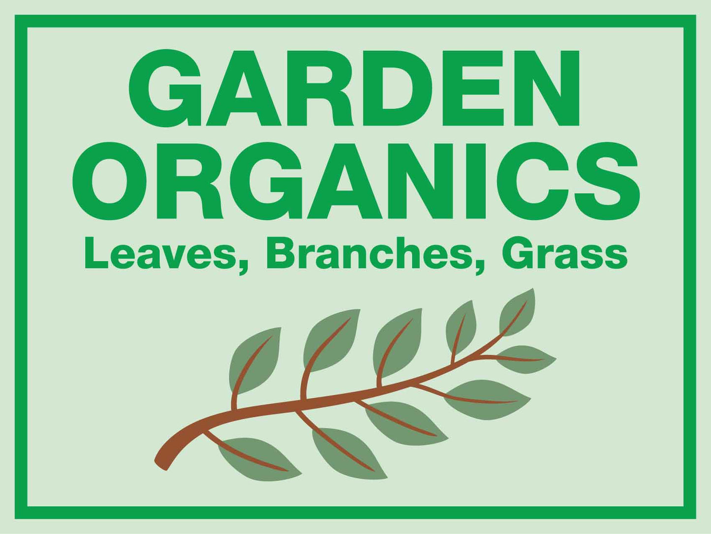 Premium Garden Organics Large Bin Sticker - New Signs