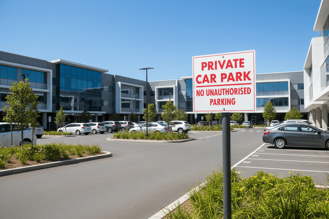 Private Car Park No Unauthorised Parking Red Sign - New Signs