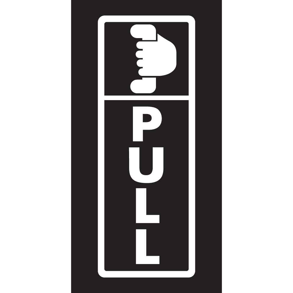 Pull Symbol Black Sign - New Signs