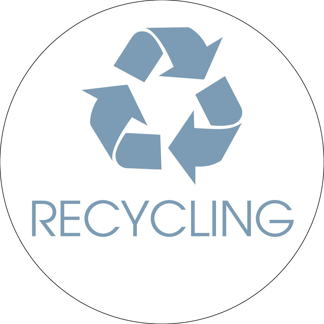 Recycling Ocean Circle Bin Sticker - New Signs