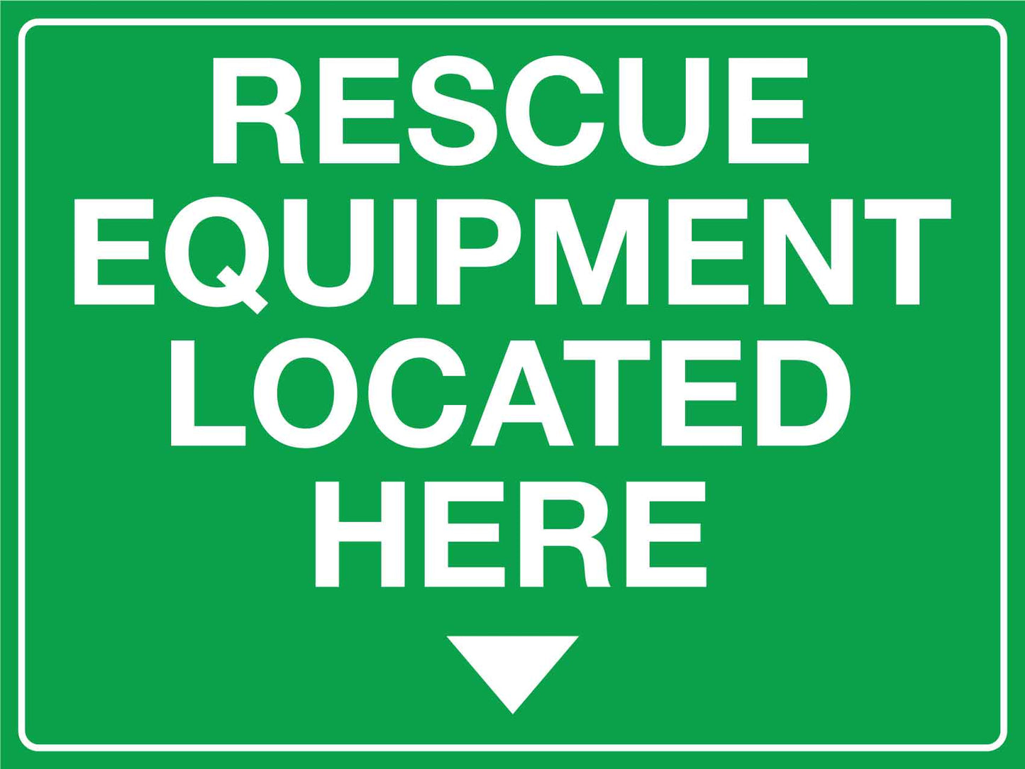 Rescue Equipment Located Here Sign - New Signs