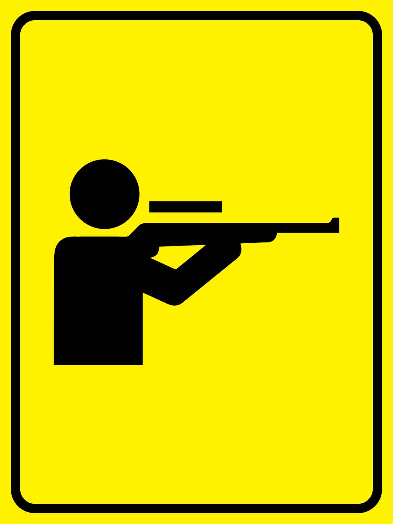 Rifle Range Symbol Sign - New Signs