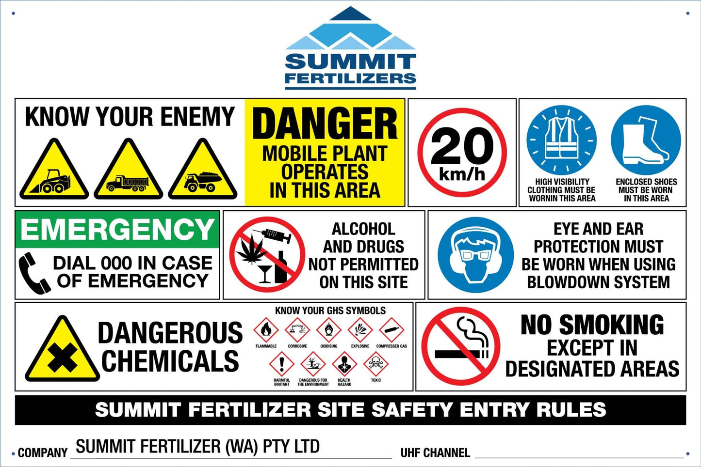 SF Summit Fertilizer Site Entry 600mm x 900mm - New Signs
