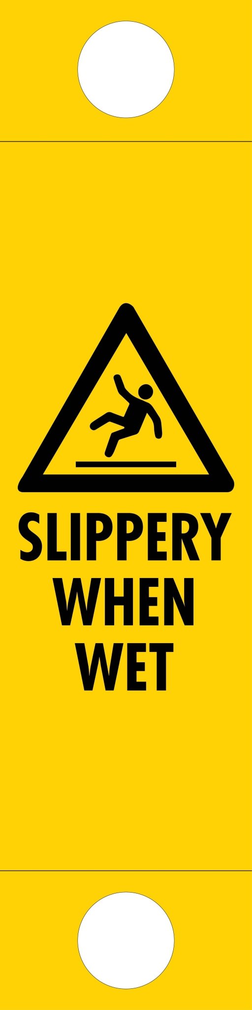 Slippery When Wet - Corflute Bollard Traffic Signs - New Signs