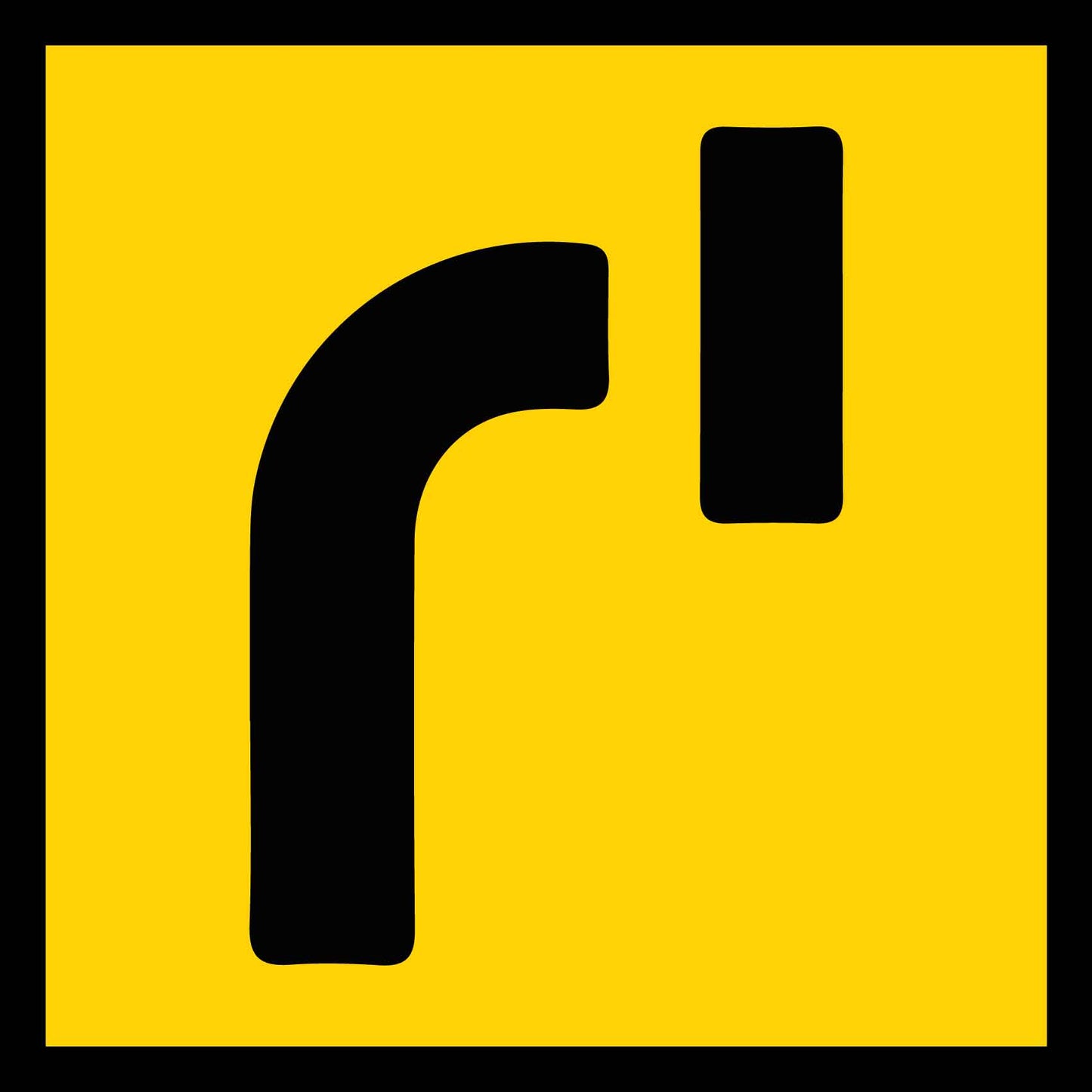T Curved Right Multi Message Traffic Sign - New Signs