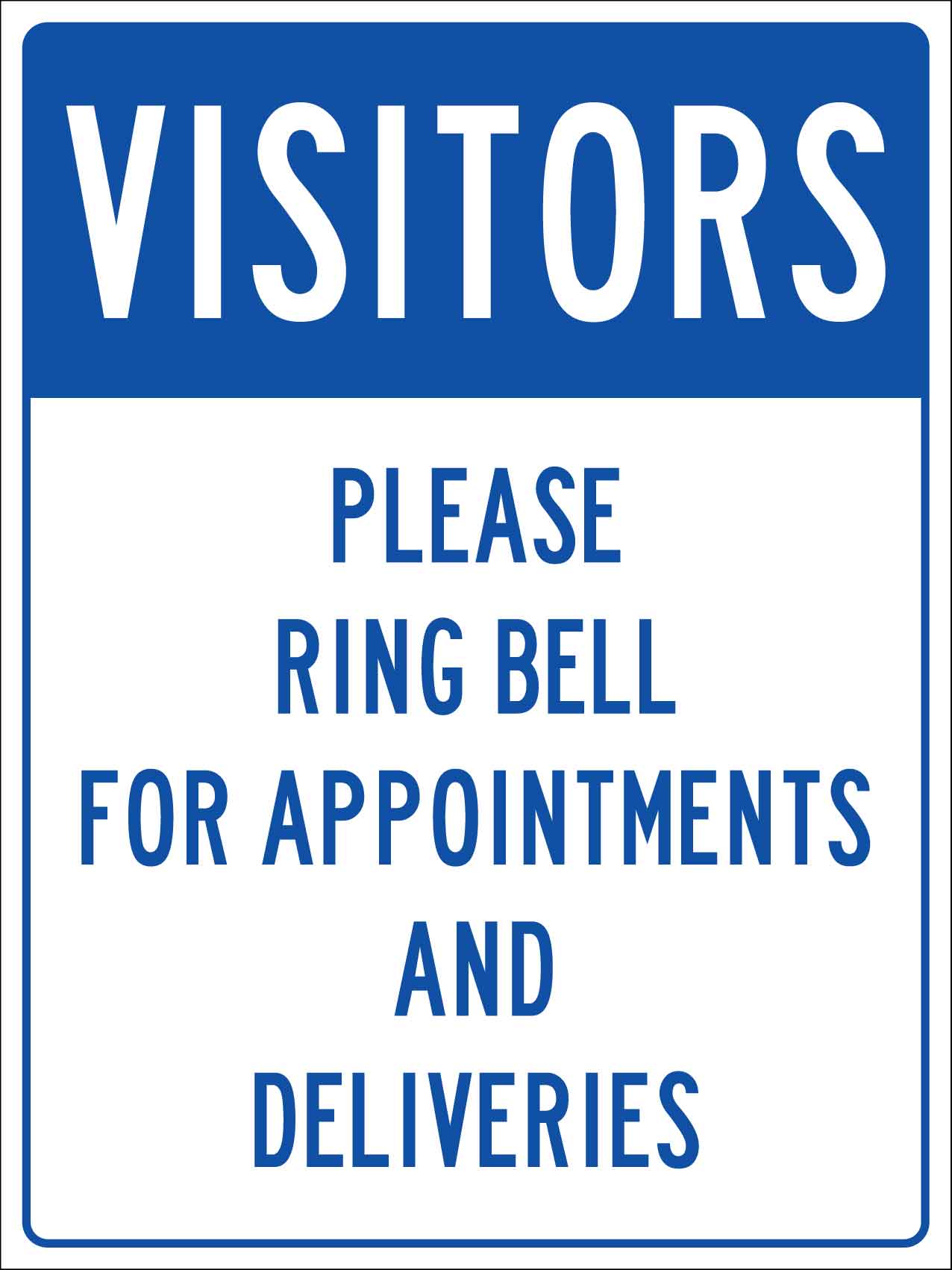 Visitors Please Ring Bell Sign - New Signs