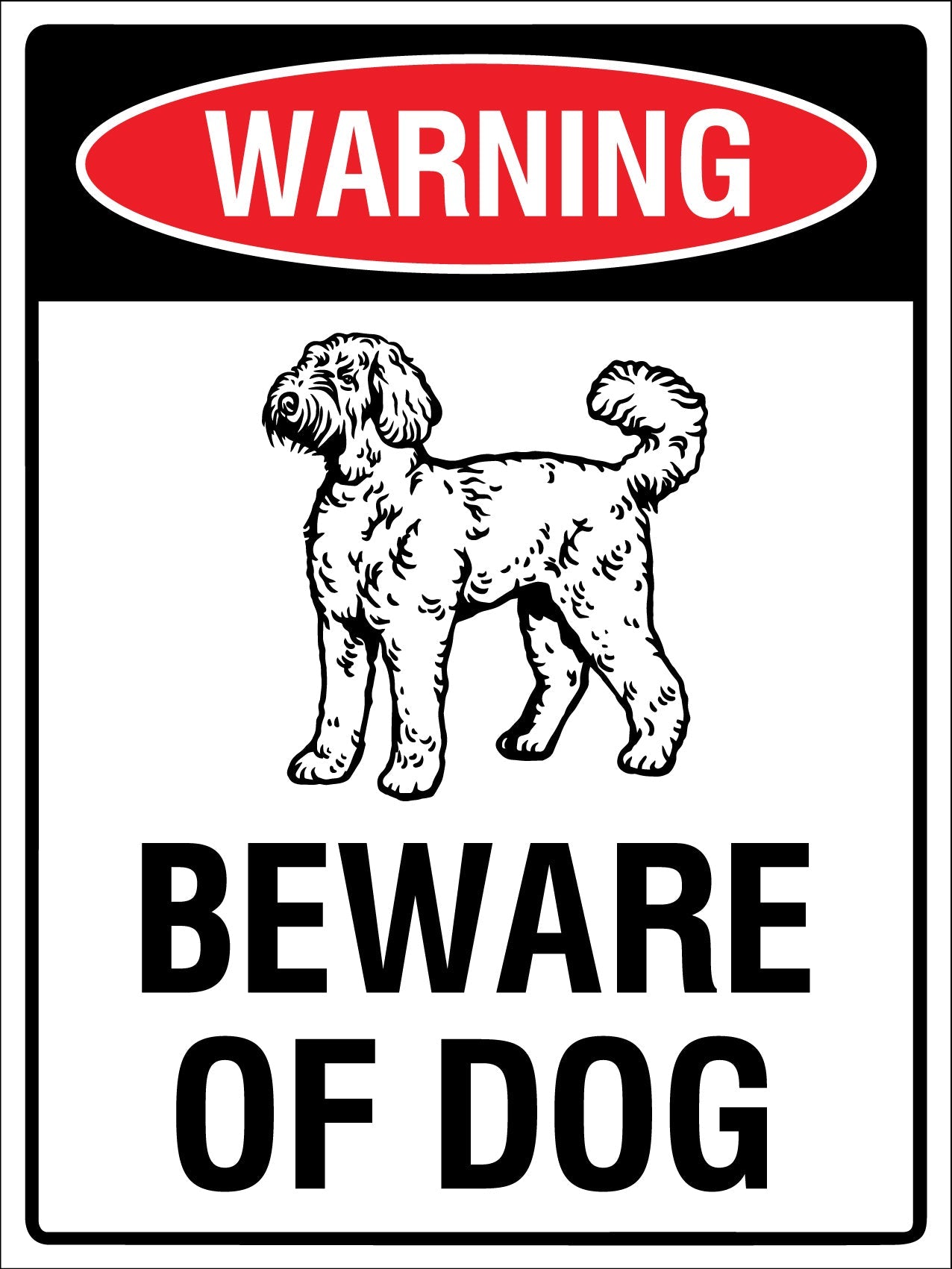 Warning Beware Of Dog Labradoodle Sign - New Signs