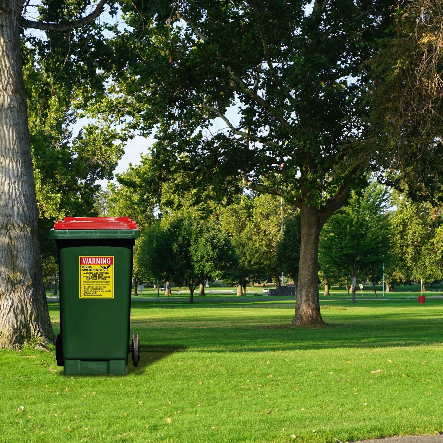 Warning Birds Swooping Wheelie Bin Sticker - New Signs