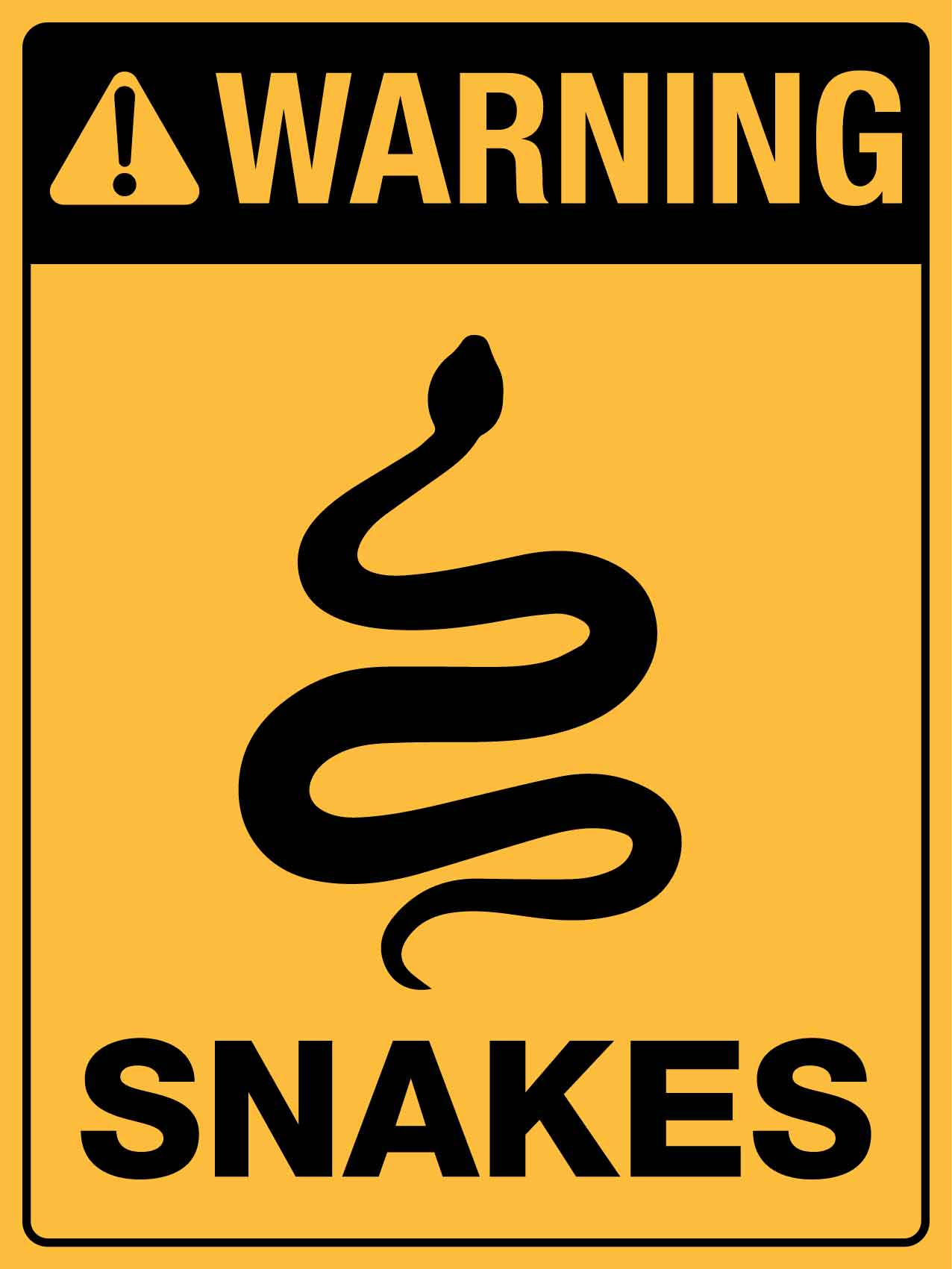 Warning Snakes Sign - New Signs