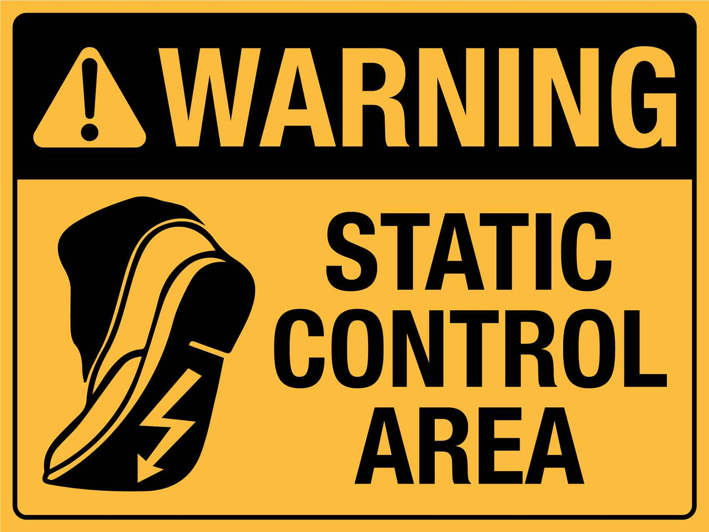 Warning Static Control Area Sign - New Signs