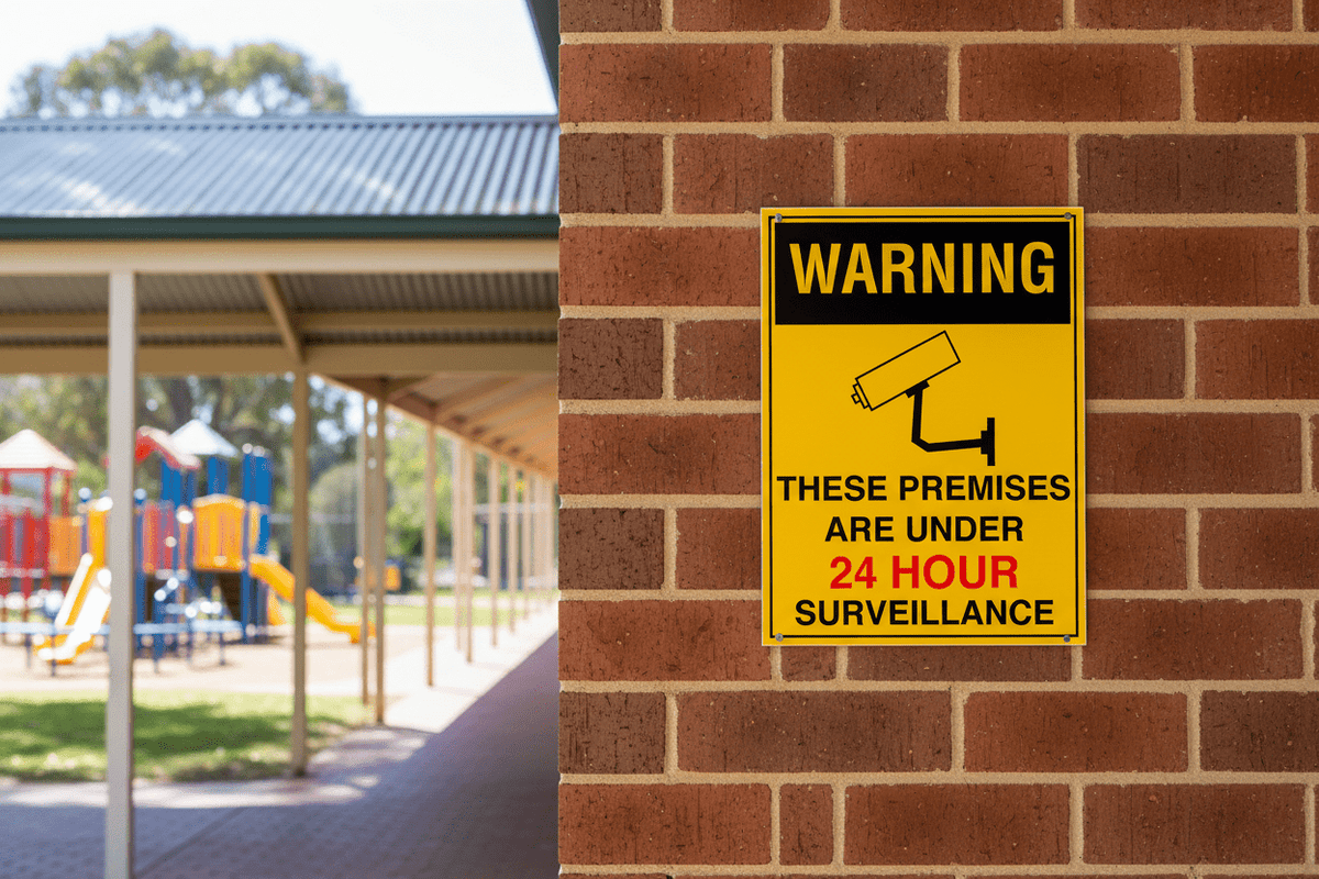 Warning These Premises Are Under 24 Hour Surveillance Sign - New Signs