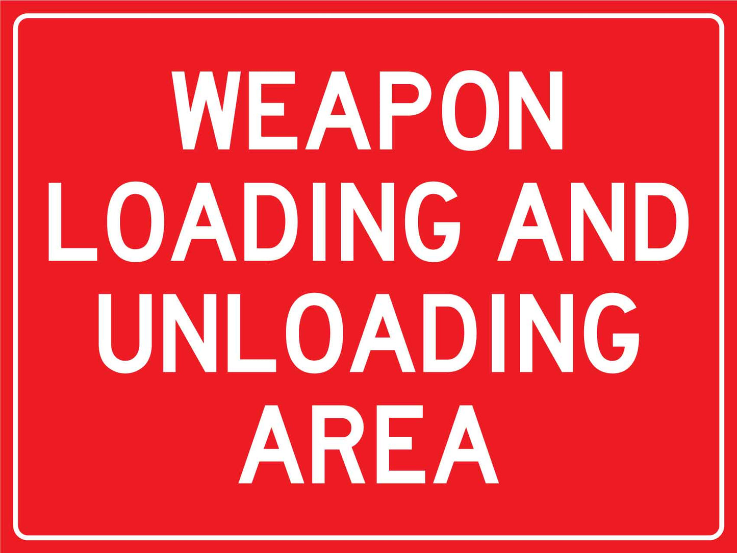 Weapon Loading And Unloading Area Sign - New Signs