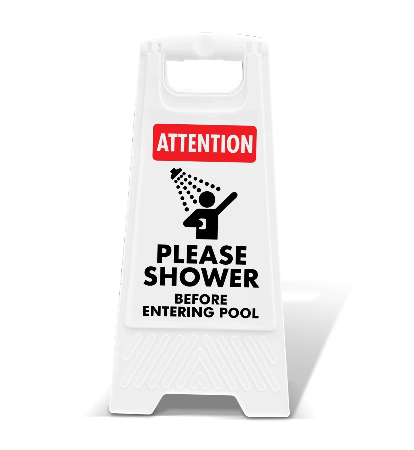 White A - Frame - Attention Please Shower Before Entering Pool - New Signs