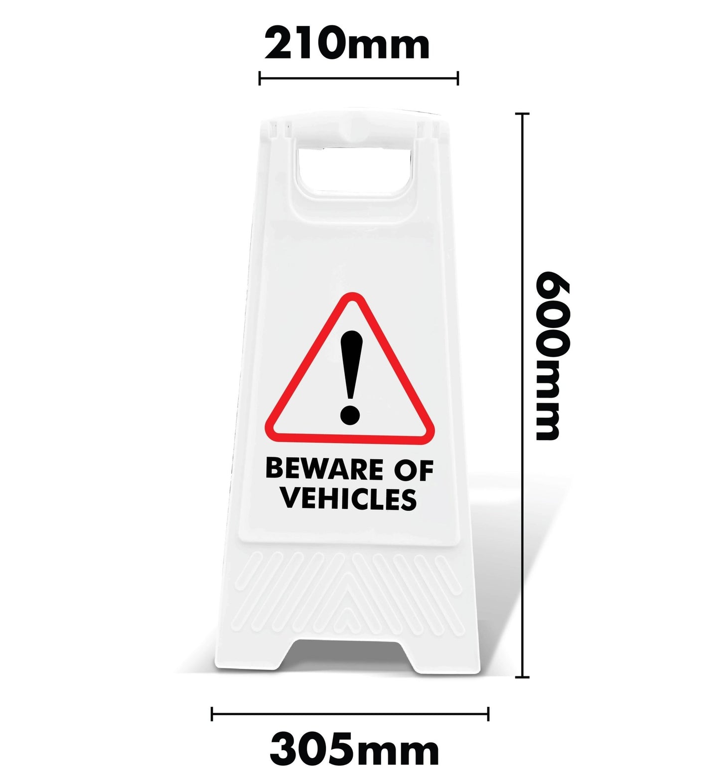 White A - Frame - Beware Of Vehicles - New Signs