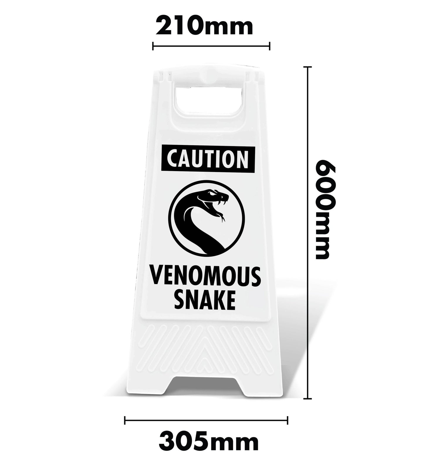 White A - Frame - Caution Venomous Snake - New Signs