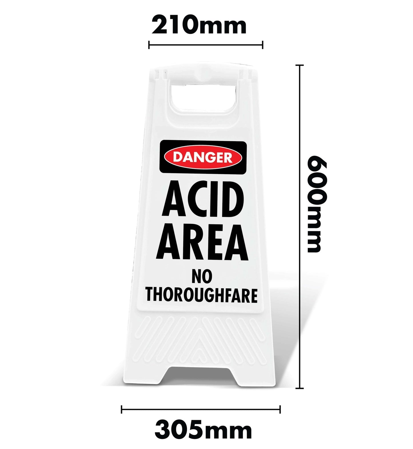 White A - Frame - Danger Acid Area No Thoroughfare - New Signs