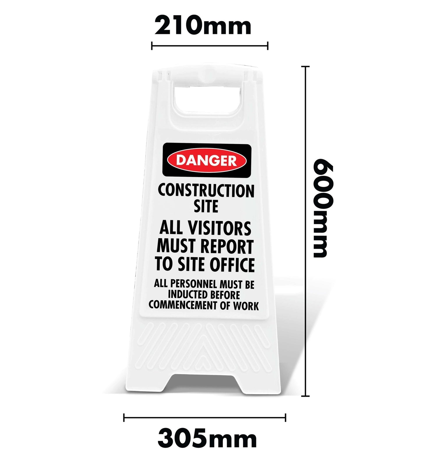White A - Frame - Danger Construction Site Report - New Signs