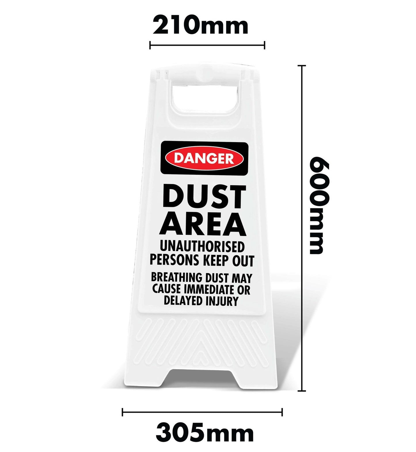 White A - Frame - Danger Dust Area - New Signs