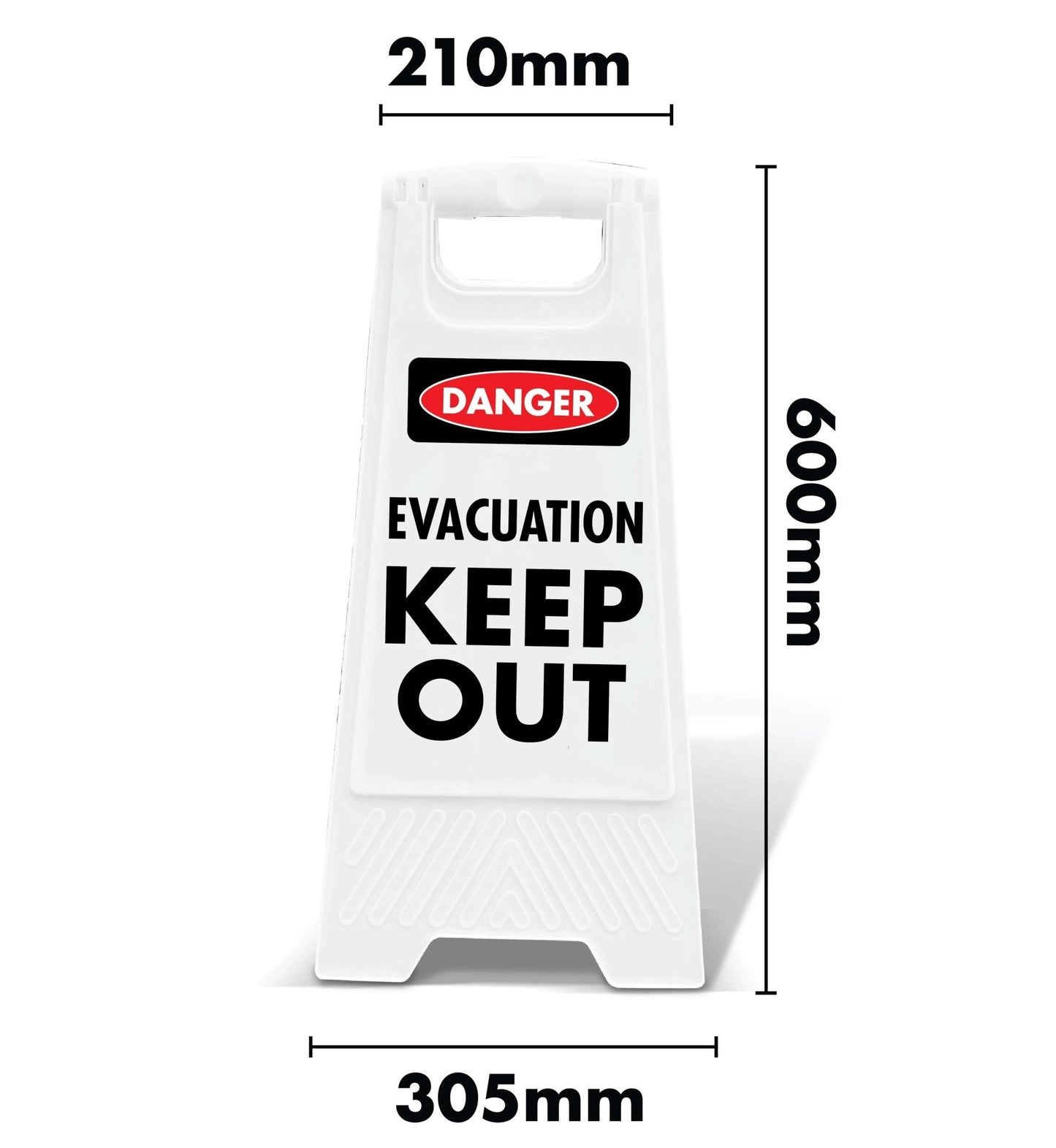 White A - Frame - Danger Evacuation Keep Out - New Signs