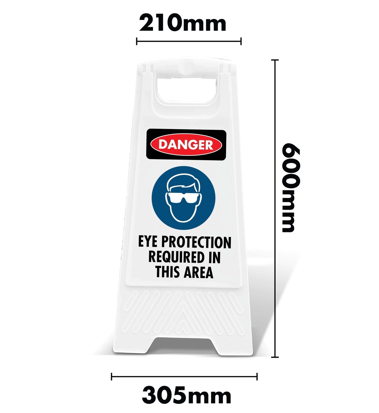 White A - Frame - Danger Eye Protection Required In This Area - New Signs