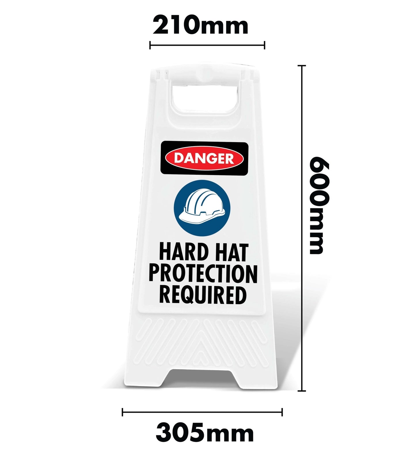 White A - Frame - Danger Hard Hat Protection Required - New Signs