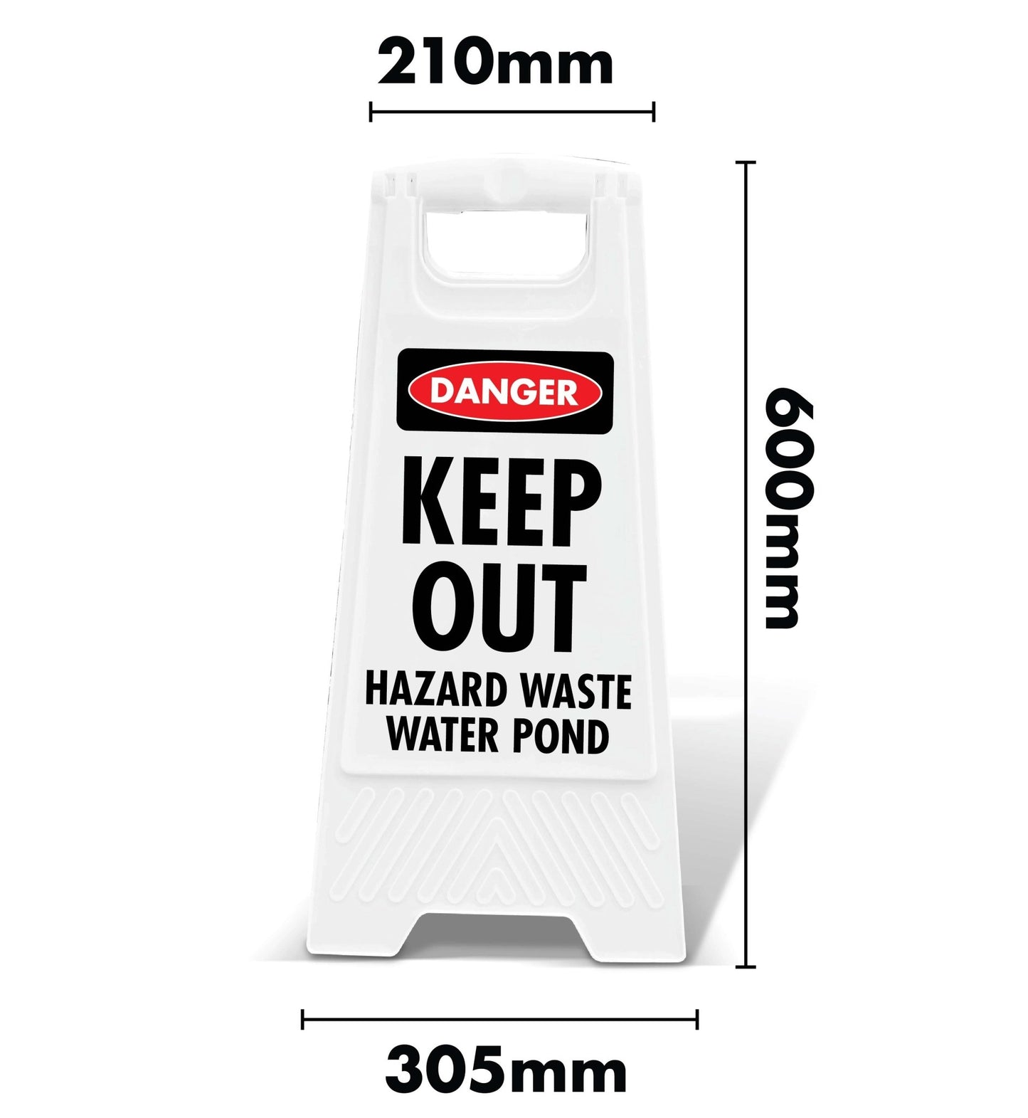 White A - Frame - Danger Keep Out Hazard Waste Water Pond - New Signs