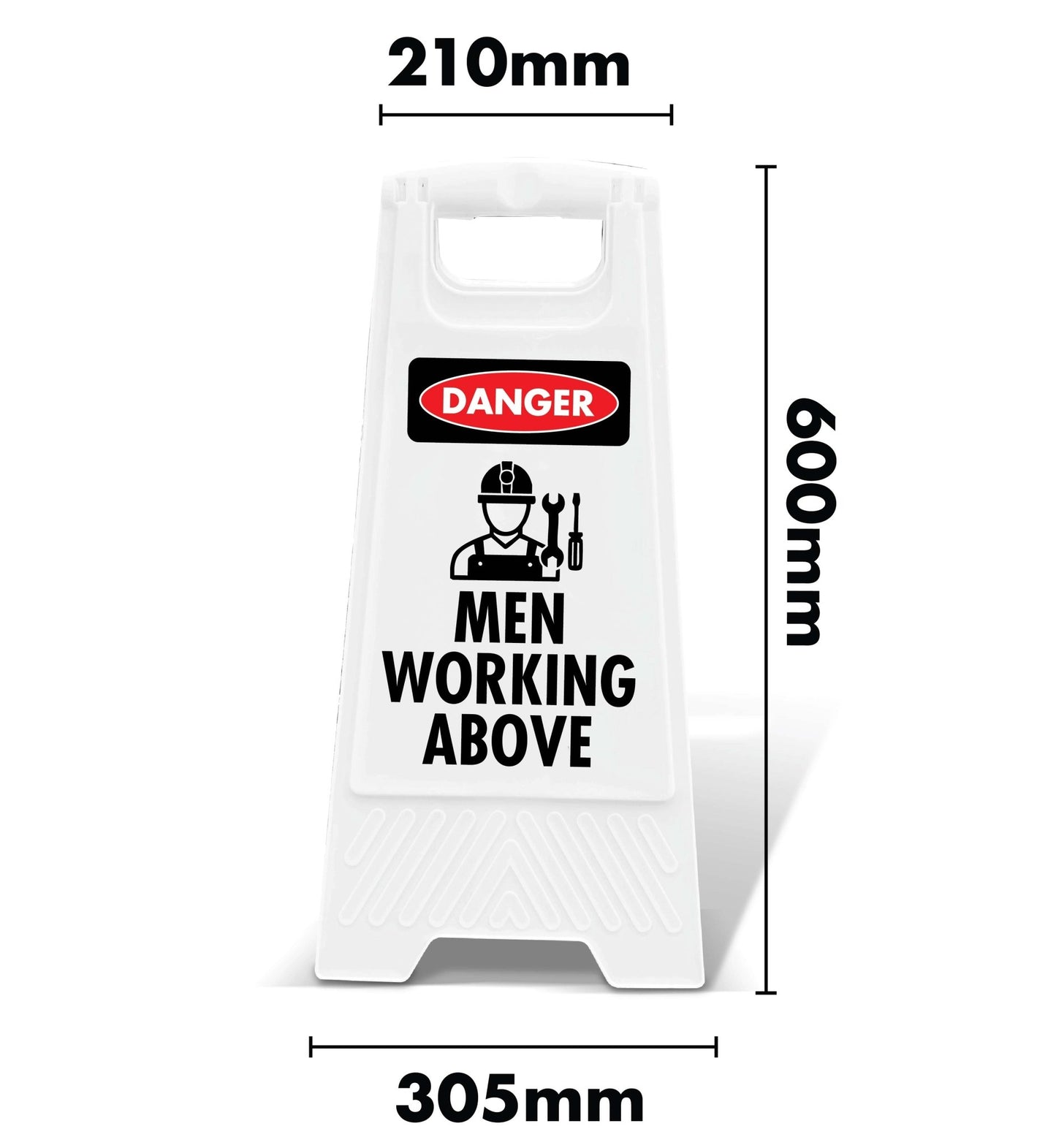 White A - Frame - Danger Men Working Above - New Signs