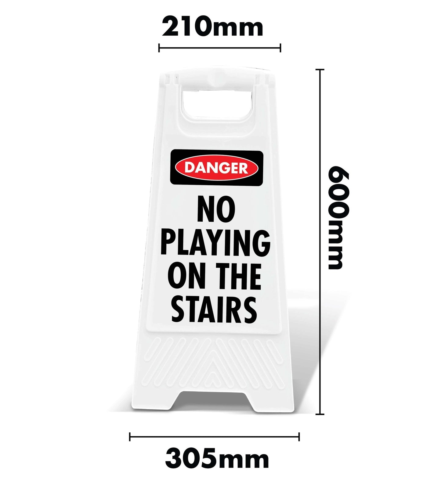 White A - Frame - Danger No Playing On The Stairs - New Signs
