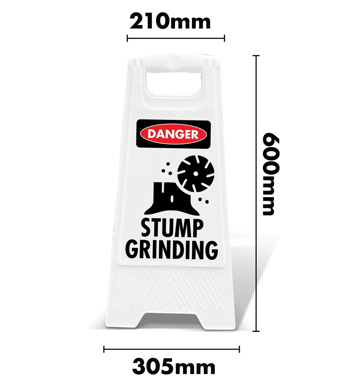 White A - Frame - Danger Stump Grinding - New Signs
