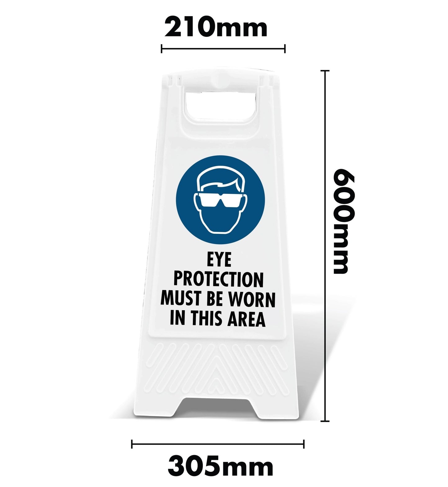 White A - Frame - Eye Protection Must Be Worn In This Area - New Signs