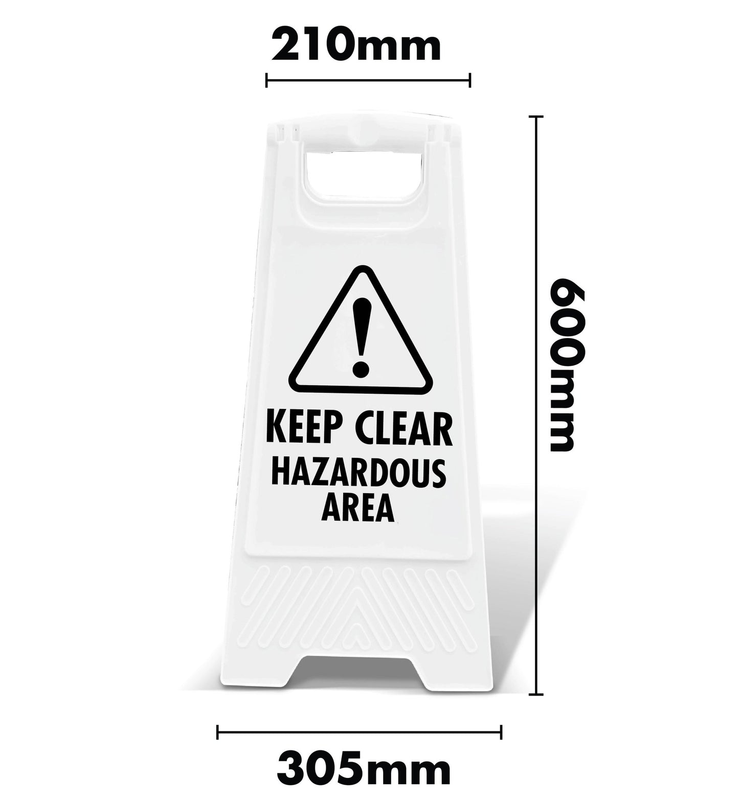 White A - Frame - Keep Clear Hazardous Area - New Signs